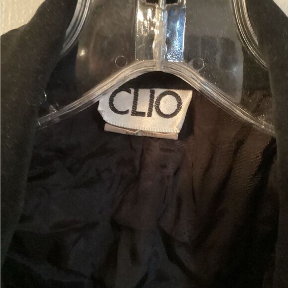 CLIO VINTAGE 90S SIZE MEDIUM BLACK VELVET LONG LENGTH 3 BUTTON BLAZER JACKET - Picture 7 of 9
